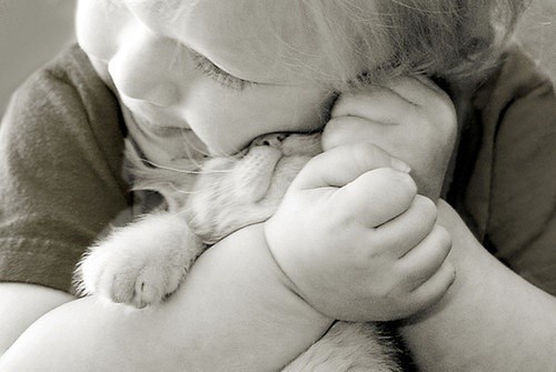 Menina e o gatinho / Imagens Fofas para Tumblr, We Heart it, etc