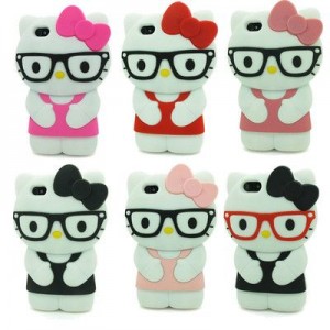 Capinha fofa de celular - Hello Kitty nerd