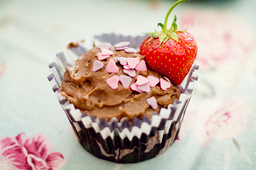 Cupcake de Morango / Imagens Fofas para Tumblr, We Heart it, etc