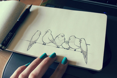Desenho passarinhos / Imagens Fofas para Tumblr, We Heart it, etc