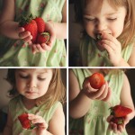 Menina comendo morango
